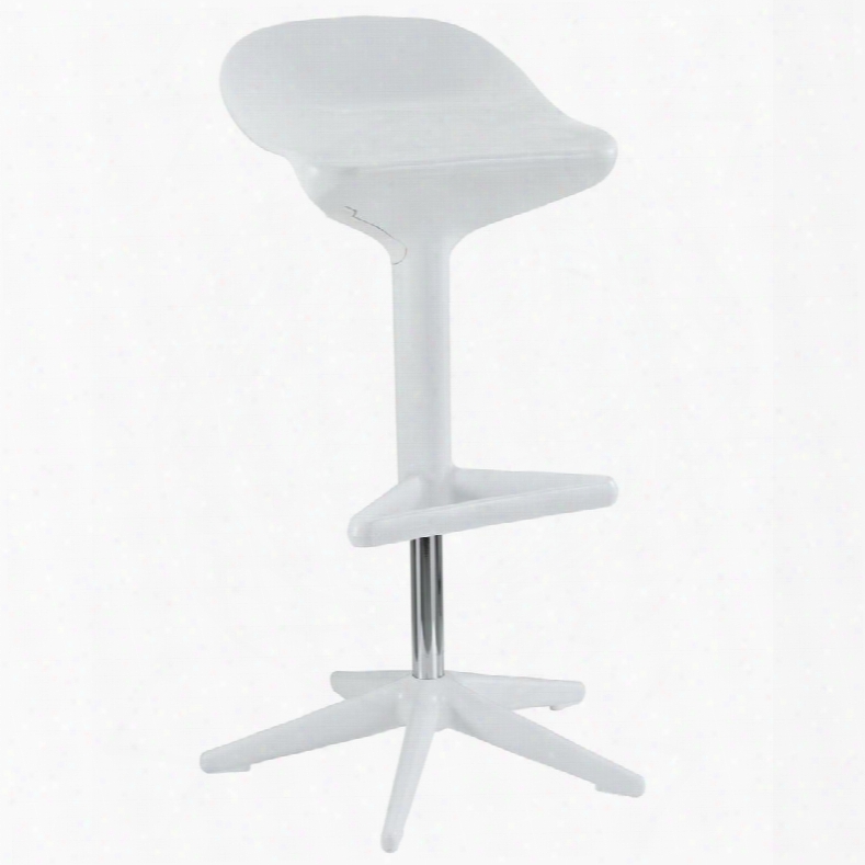 Eei-218-whi Flare 30.5 - 38" Adjustable Height Bar Stool With Foot Rest In White