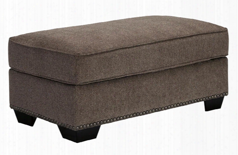 Emelen Collection 4560014 44" Ottoman With Fabric Upholstery Nail Head Accents Piped Stitching And Contemporary Style In