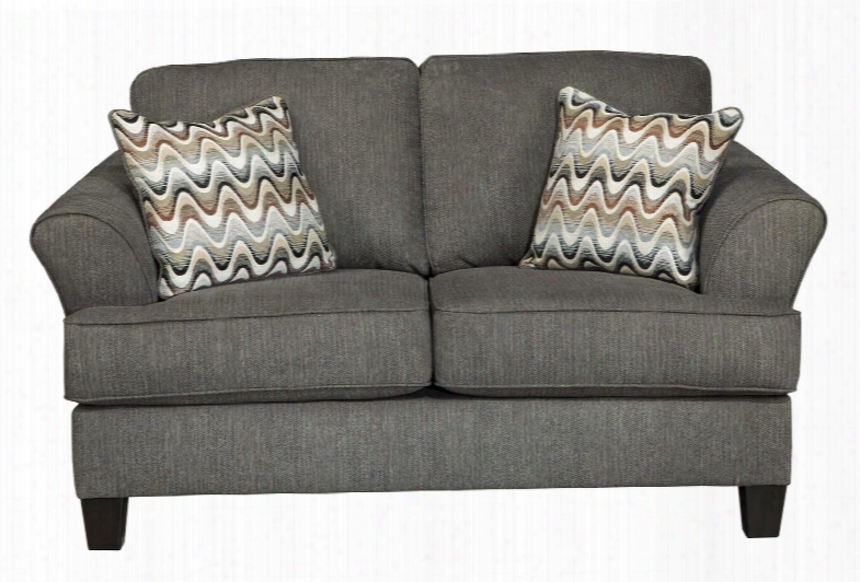 Gayler Collection 4120135 60" Loveseat With Fabric Upholstery Piped Stitching Tapered Legs Removable Seat Cushions And Contemporary Style In