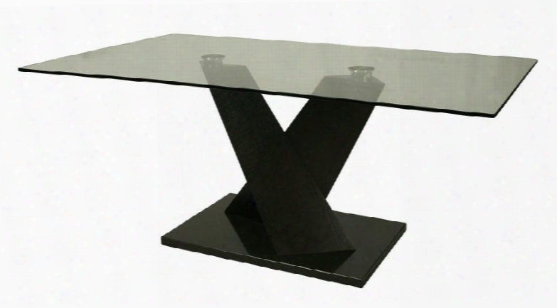 Hu-512-7139 Hudson Valley 71" Long Rectangular Dining Table With Black Marble Base Black Wood Frame And Glass