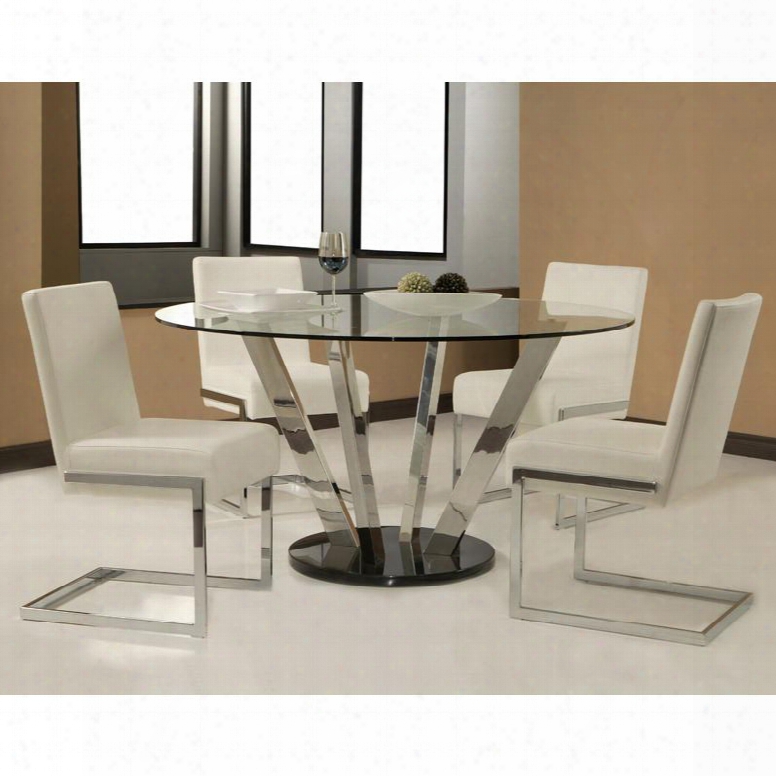 Hudson Valley Uh-510-5501-hu-110 Dining Room Set With 55" Round Dining Table And Four Side