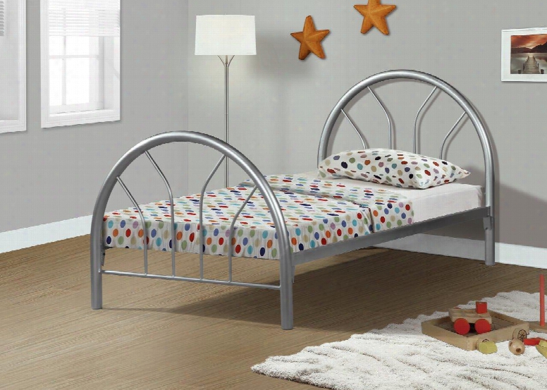 I 2389s Bed - Twin Size / Silver Metal Frame