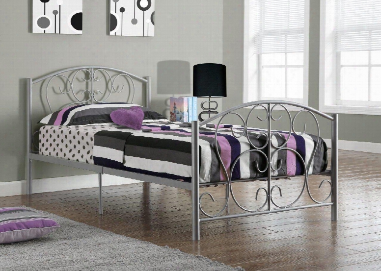 I 2390s Bed - Twin Size / Slver Metal Frame