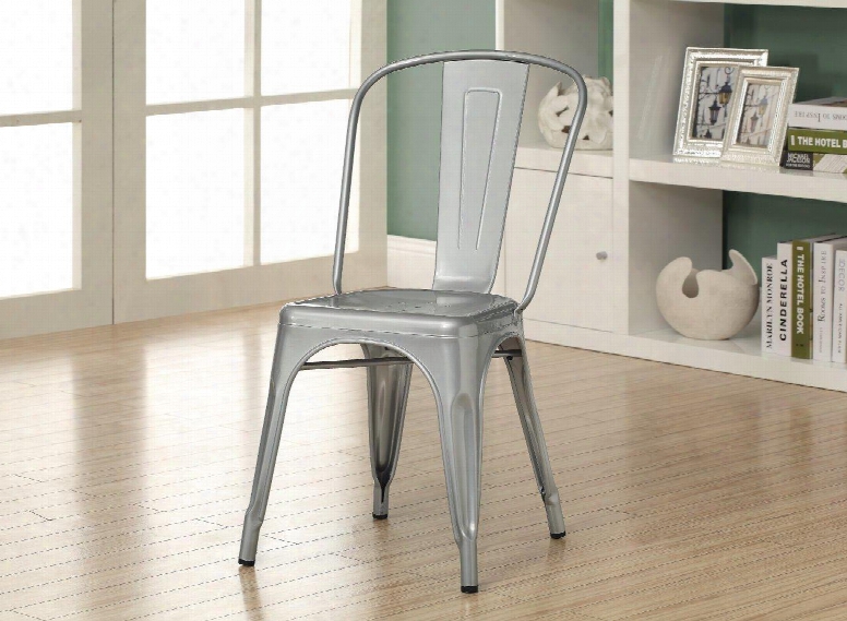 I 2412 Dining Chair - 2pcs / 33"h / Silver Galvanized