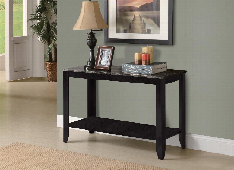 I 3131 Console Table - 44"l / Black / Grey Marble