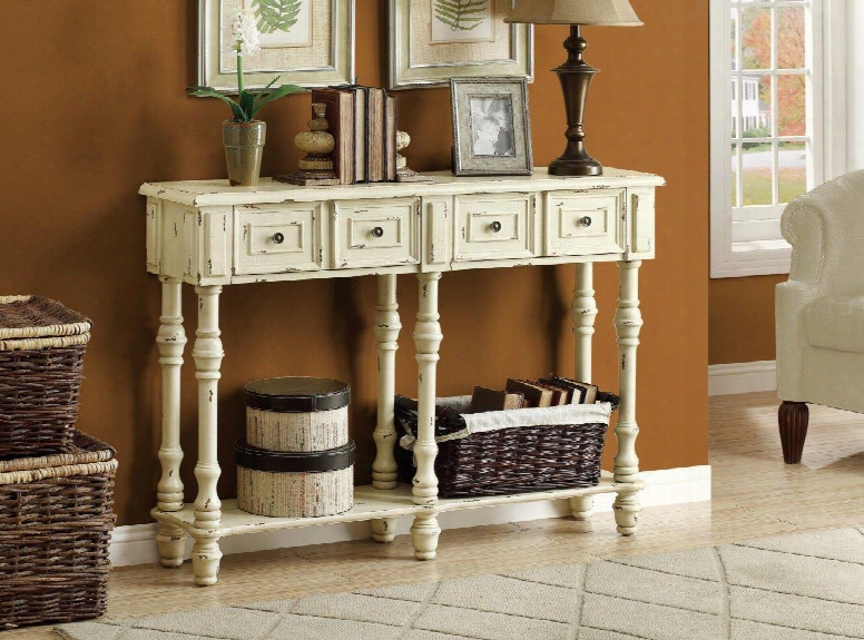 I 3886 Console Table - 48"l / Antique White Traditional