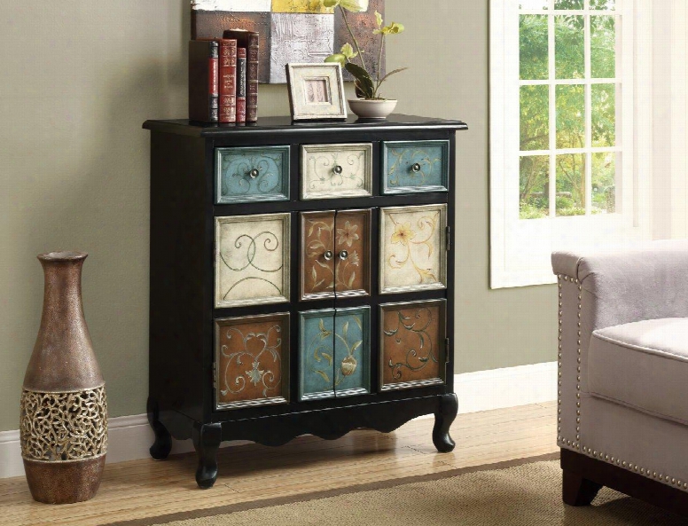 I 3893 Accent Chest - Black / Multi-color Apothecary