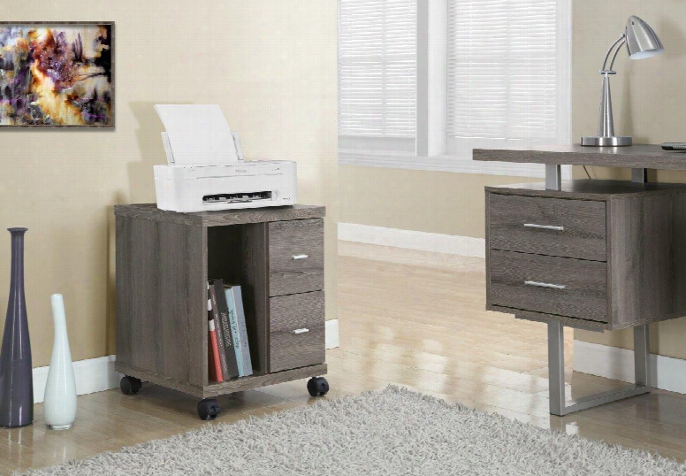 I 7056 Office Cabinet - Dark Taupe With 2 Drawers On