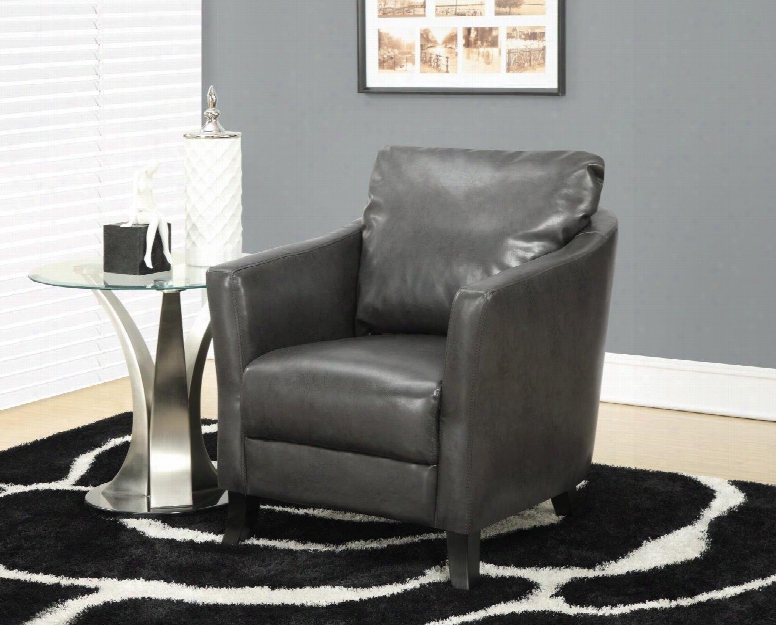 I 8021 Accent Chair - Charcoal Gr Ey Leather-look