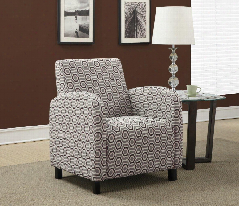 I 8044 Accent Chair - Grey / Earth Tone "hexagon