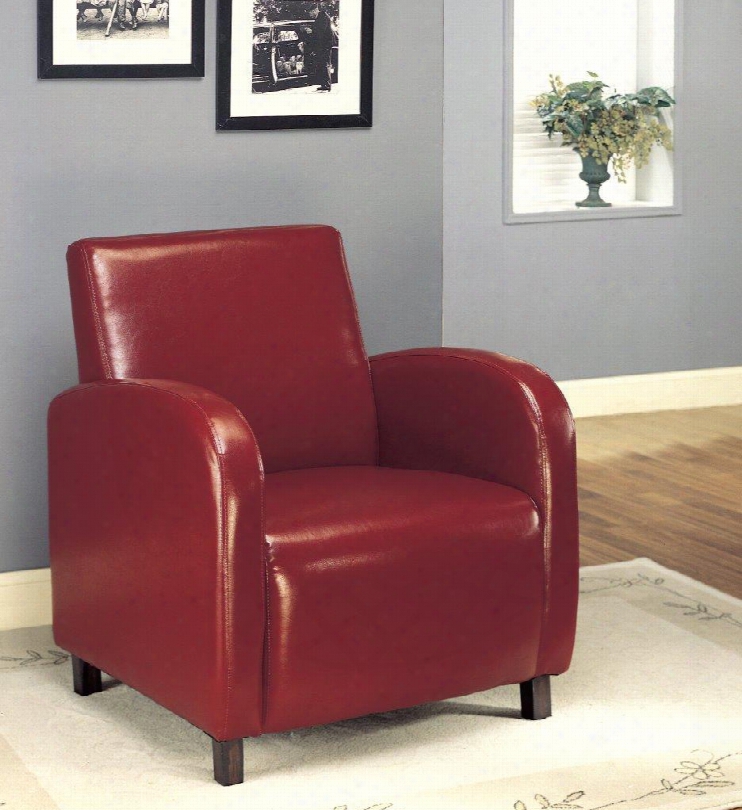 I 8051 Accent Chair - Burgundy Leather-look