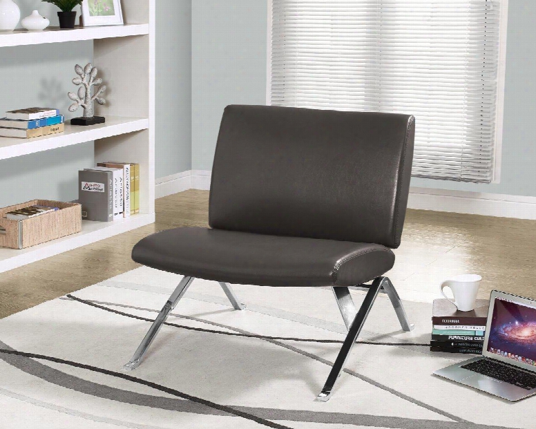 I 8072 Accent Chair - Charcoal Grey Leather-look / Chrome