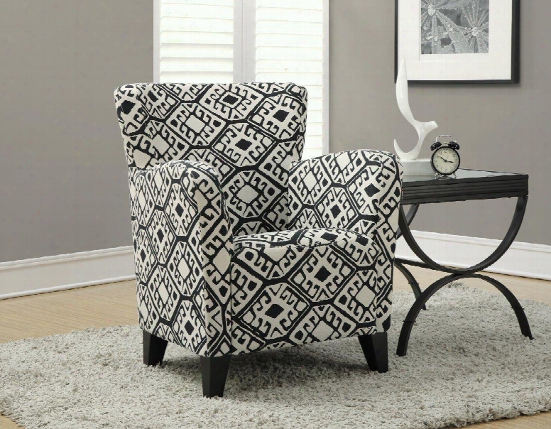 I 8079 Accent Chair - Black / Beige "abstract