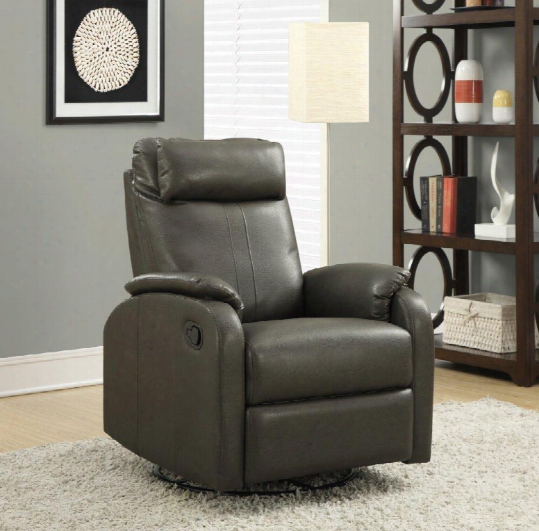 I 8081gy Recliner - Swivel Rocker / Charcoal Grey Bonded