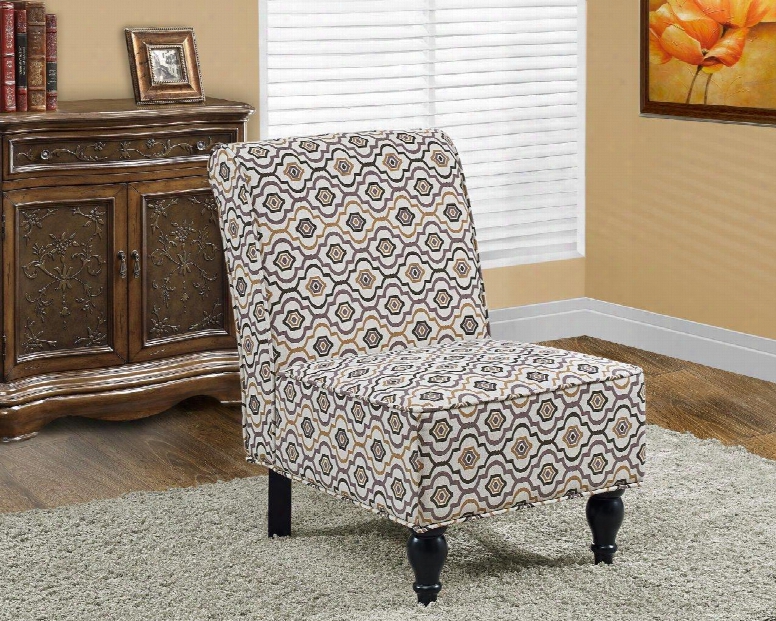 I 8126 Accent Chair - Earth Tone Fabric Traditional