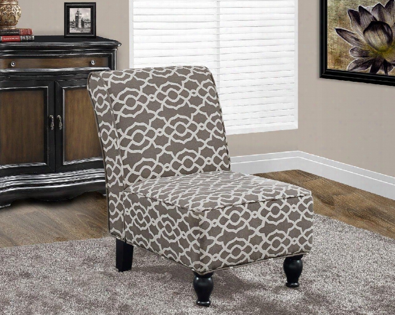 I 8127 Accent Chair - Brown "bell Pattern" Traditional