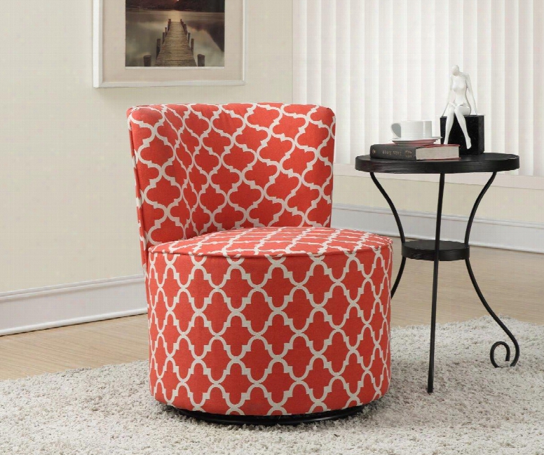 I8132 Accent Chair - Swivel Base / Coral "lantern