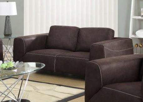 I 8512br Loveseat - Chocolate Brown / Tan Contrast