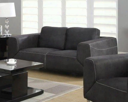 I 8512gy Loveseat - Charcoal Grey / Grey Contrast