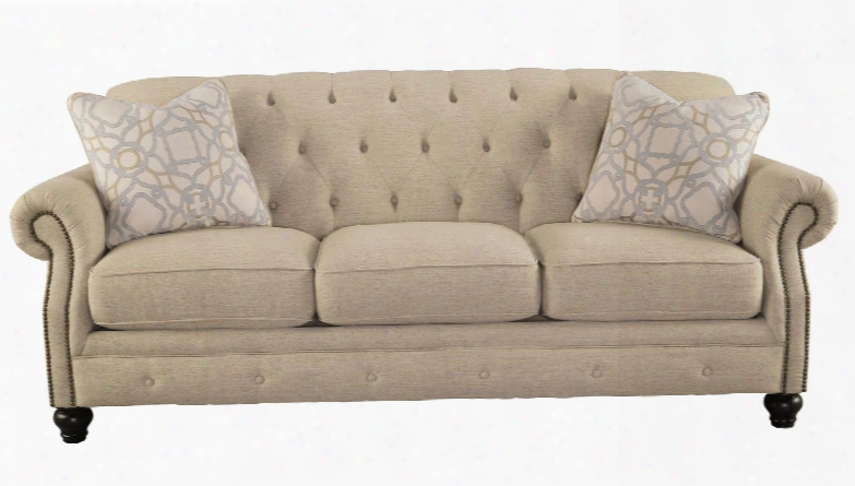 Kieran Collection 4400038 Sofa With Fabric Upholstery Piped Stitching  Nail Head Accents Diamond Tufting Details And Traditional Style In