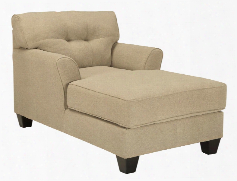 Laryn Collection 5190215 Chaise With Fabric Upholstery Piped Stitching Tapered Legs And Contemporary Style In