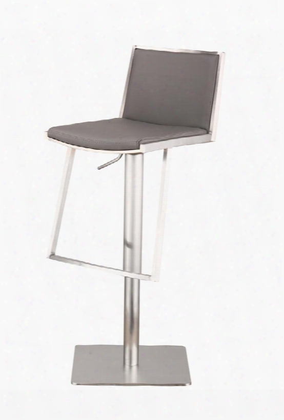 Lcibswbagrb201 Ibiza Adjustable Brushed Stainless Steel Bar Stool In Gray