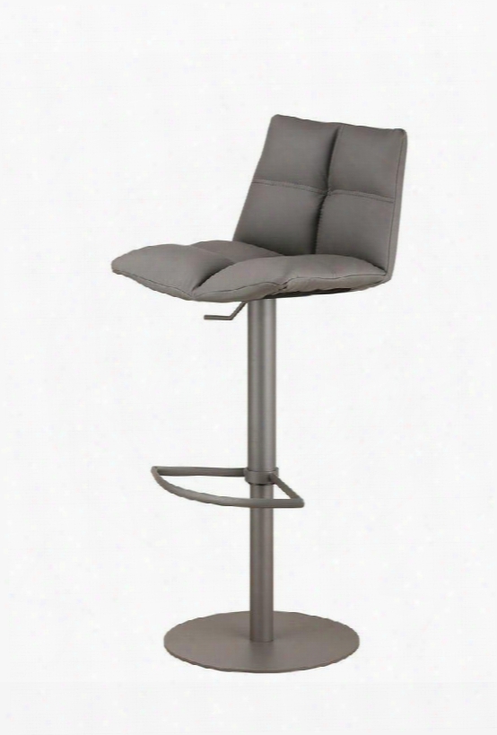 Lcroswbagrba Roma Adjustable Gray Metal Bar Stool In Gray