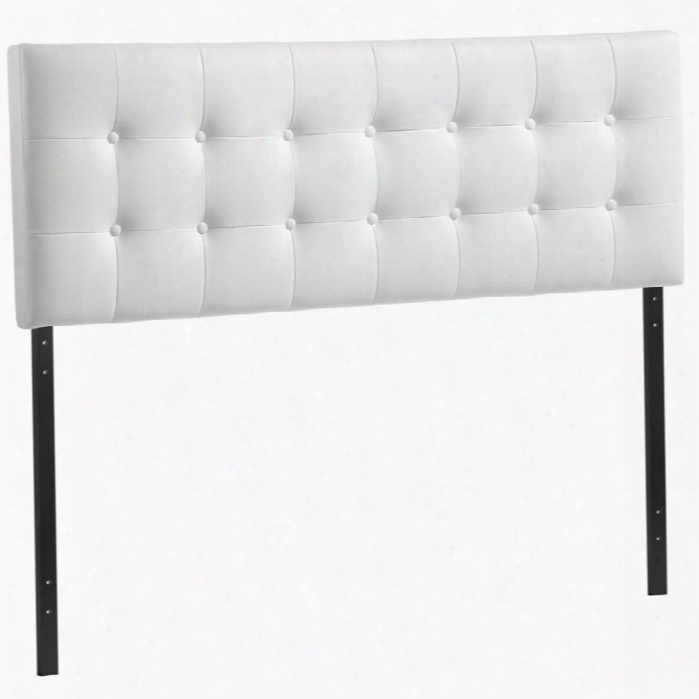 Mod-5175-whi Emily King Vinyl Headboard In White