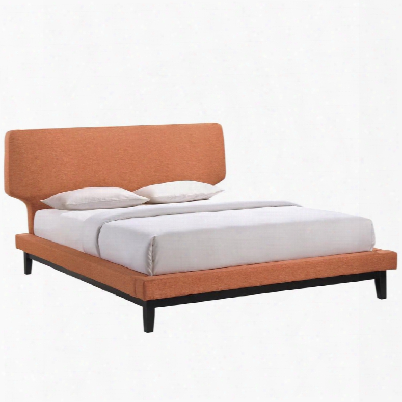 Mod-5237-blk-ora Bethany Queen Bed Frame In Black Orange