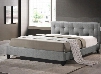 Baxton Studio BBT6140A2-Queen-Grey DE800 Annette Modern Queen Size Platform Bed with Upholstered Button Tufting Headboard Polyurethane Foam Padding and