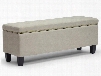 Baxton Studio Y-165-Beige-OTTO Solippa Modern Storage Ottoman with Tapered Plastic Legs Antique Brass Tack Trim Non-Marking Feet Linen-Like Poly Blend