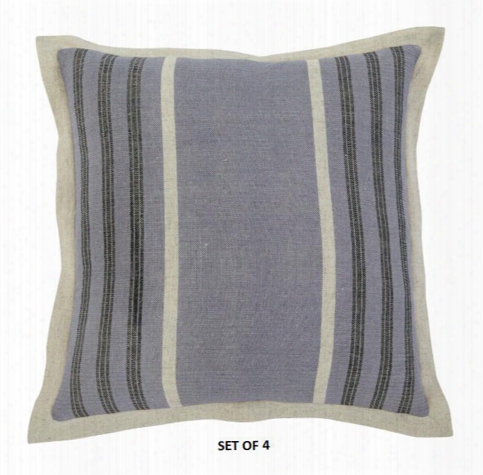 Striped A1000308 Set Of Four 18" X 18" Casual Pillows In