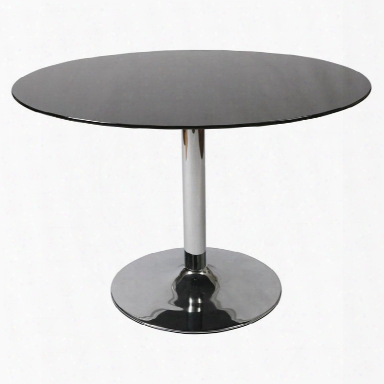Su-515-44144 Sundance Dining Table With Round Chrome Base And 44" Round Glass Top In
