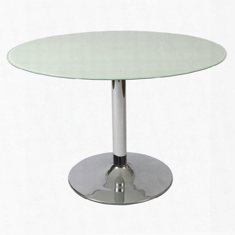Su-515-44147 Sundance Dining Table With Round Chrome Base And 44" Round Glass Top In