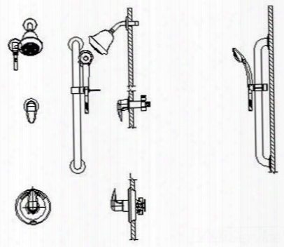 T13h322-20 Universal Dual Shower Trim Diverter Hand Shower And Grab