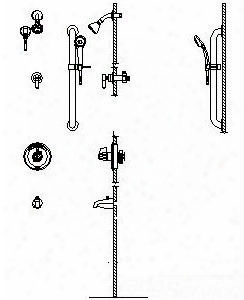 T13h933 11t Series Monitor 13 Series Tub And Dual Shower Trim Diverer Hand Shower And Grab