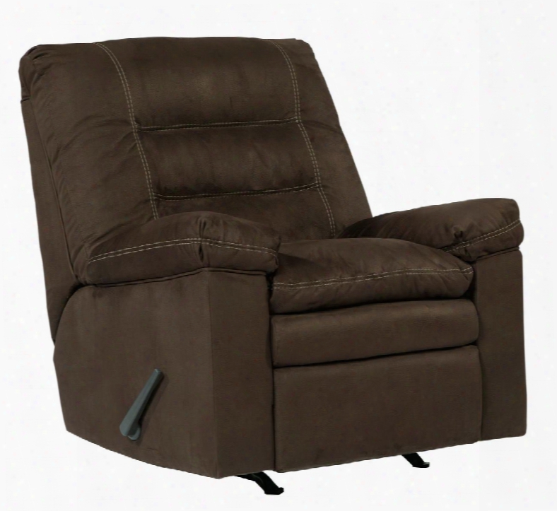 Talut Collection 2990025 40" Rocker Recliner With Fabric Upholstery Stitched Detailing Plush Padded Arms And Contemporary Style In