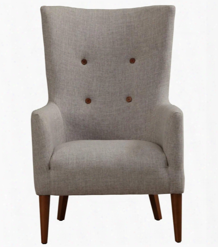 Tov-a50 Aspen Linen Upholstered Chair With Tapered Legs Matching Wooden Tufted Buttons And Beige