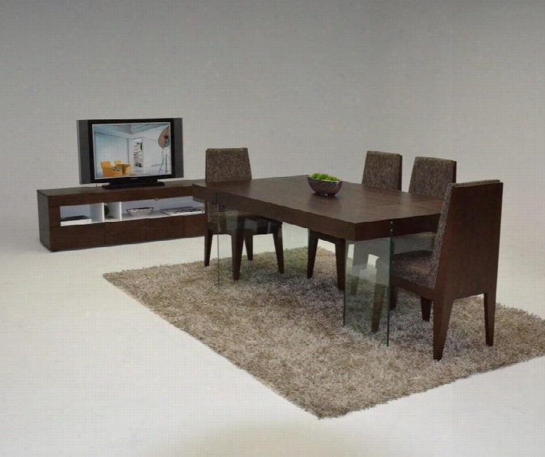 Vgcnaura-d10501-tobcs Modrest Aura 79" Rectangular Floating Dining Table + Tv Stand In Tobacco