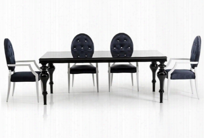 Vgdvls212-blkch Versus Bella 79" Rectangular Dining Table + 4 Fabric Upholstery
