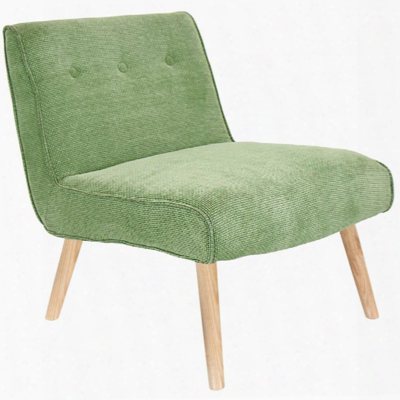 Vintage Neo Chr-ah-vneo Gn 30" Chair With Button-tufted Back Tapered Wood Legs And Chenille Fabroc Upholstery In