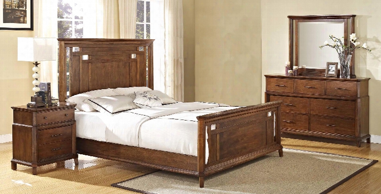 00139wbdmn Clark's Crossing 4 Piece Bedroom Set With California King Bed Dresser Mirror And Nightstand In