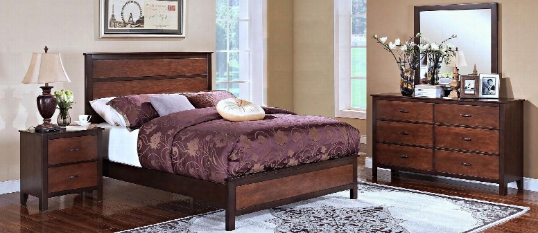 00145wbdmn Bishop 4 Piece Bedroom Set With California King Bed Dresser Mirror And Nightstand In