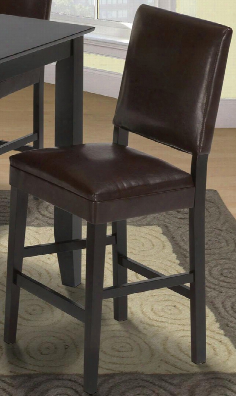 04-1905-020 Style 19 20" Counter Height Dining Chair With Pu Faux Leather Upholstery Tapered Legs Birch Solids And Veneers In