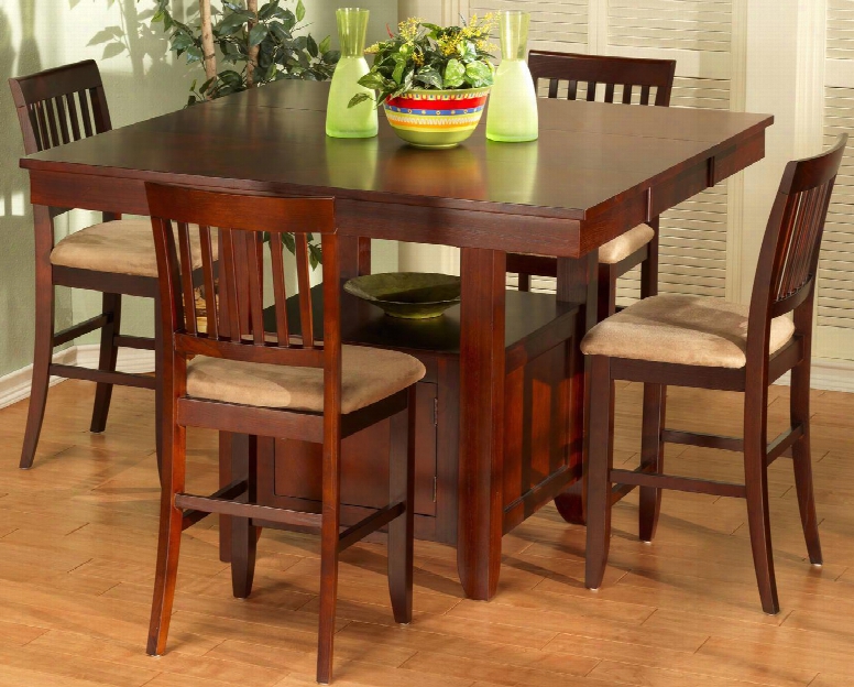 040705cc Brendan 5 Piece Dining Room Sef With One Counter Table Top And Four Chairs In