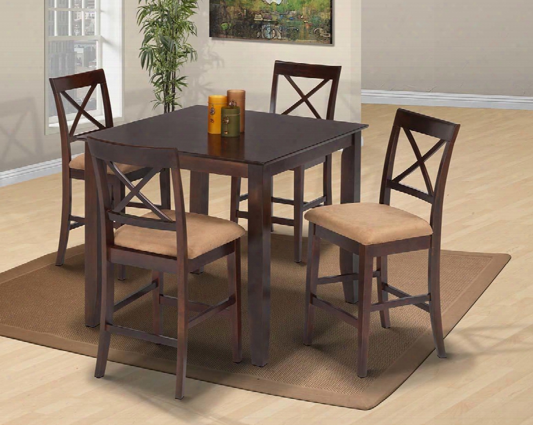 041712tcc Crosswinds 5 Piece Counter Height Dining Room Set With One Table And Four Chairs In