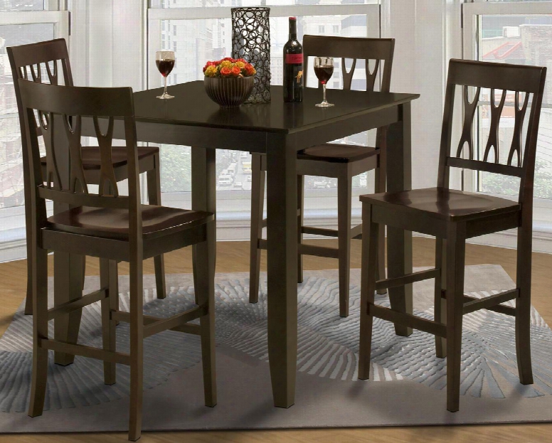 041905012acc Style 19 Five Piece Counter Height Dining Room Set With Table And Four Abbie Chairs In