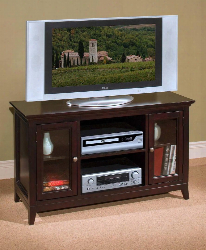 10-003-10 Franklin Park 48" Entertainment Console With Wood Construction  Two Doors Two Knobs Three Shelves Tapered Legs And Inset  Panels In