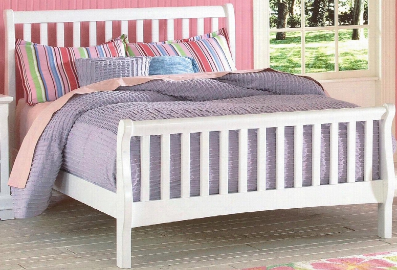 1415-tsb Bayfront 43" Twin Sleigh Bed With Transitional Design Headboard Footboard Slats And Rails In