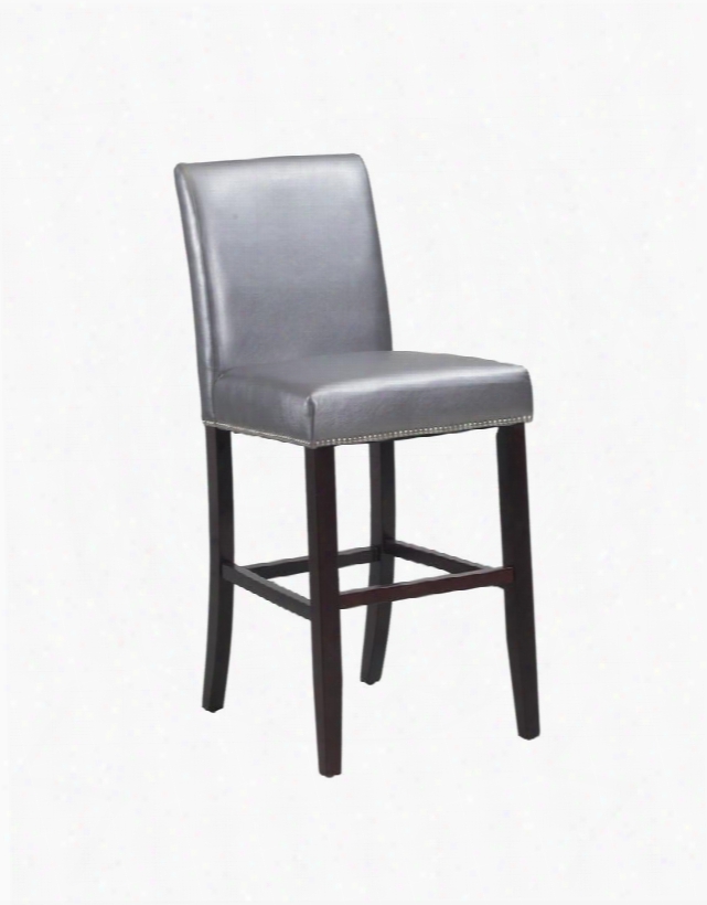 14d2032p 46" Bartsool With Bonded Leather Upholstery Tapered Legs And Nail Head Trim In